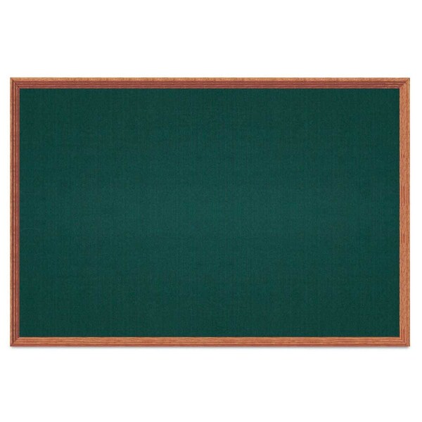 United Visual Products Decor Wood Combo Board, 48"x36", Walnut/White Porcelain & Pearl UV703DEFAB-WALNUT-WHTPORC-PEARL - main
